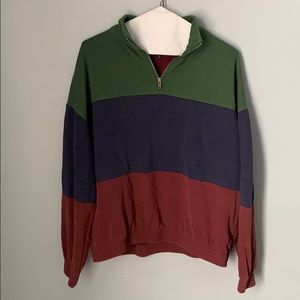 Woman’s Green, Navy, and Red Zip up Sweatshirt